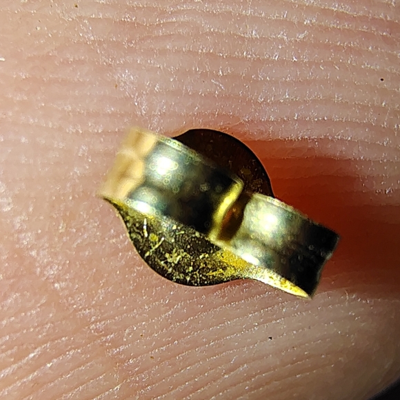 14K Gold Nugget Pierced Earrings - Picture 3 of 8